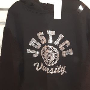 Justice Logo Sherpa Sleeve Hoodie